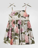 SLEEVELESS DRESS IN HYDRANGEA PRINT