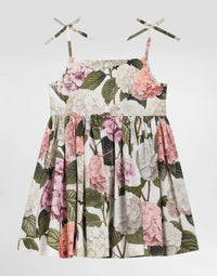 SLEEVELESS DRESS IN HYDRANGEA PRINT