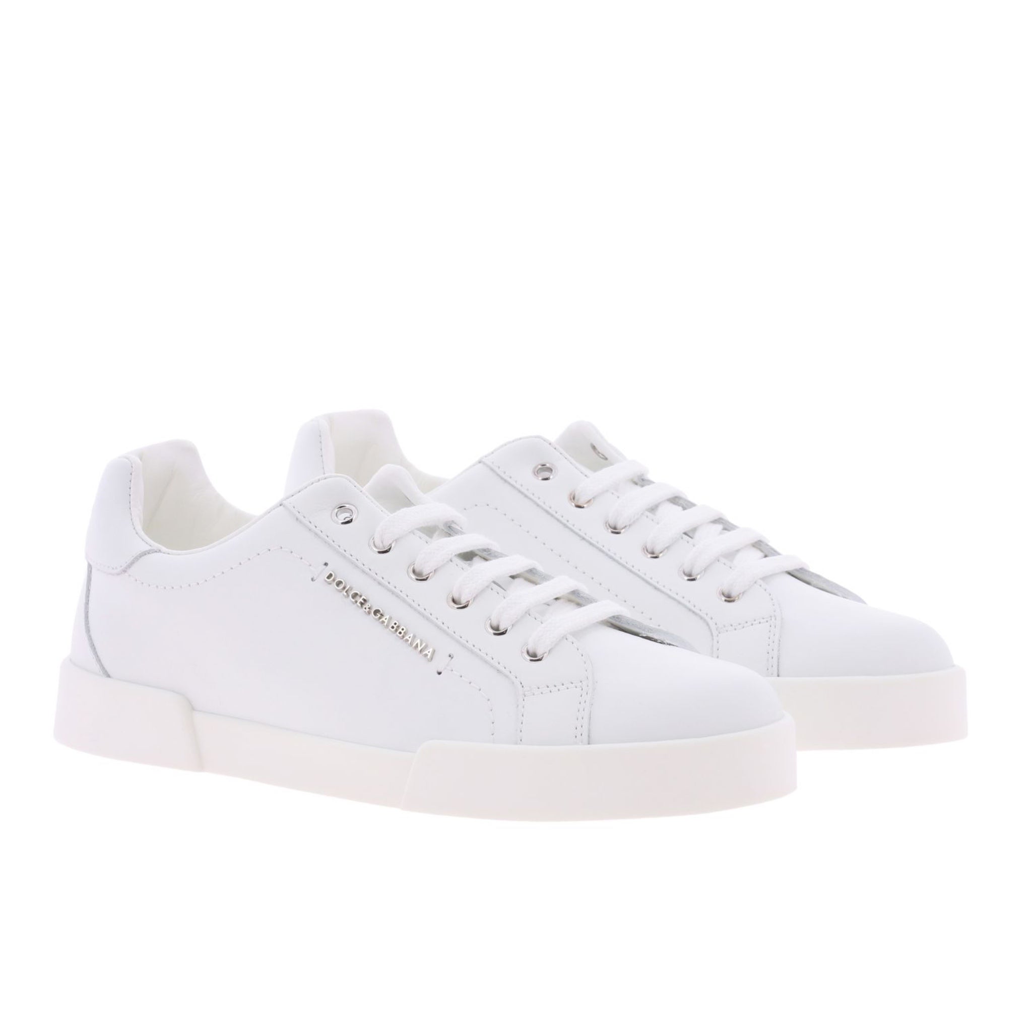 PORTOFINO LOGO-PLAQUE SNEAKERS IN WHITE