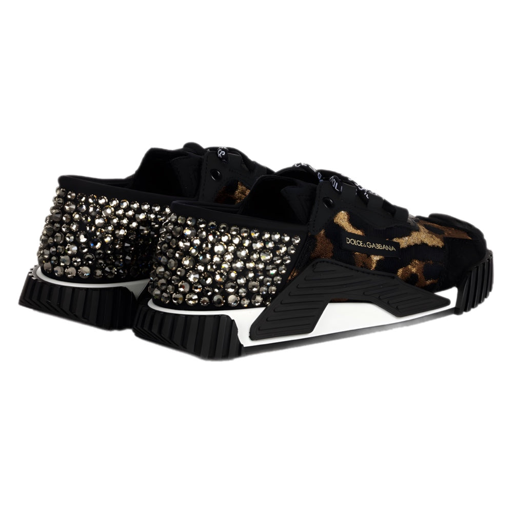 leopard-print embellished sneakers