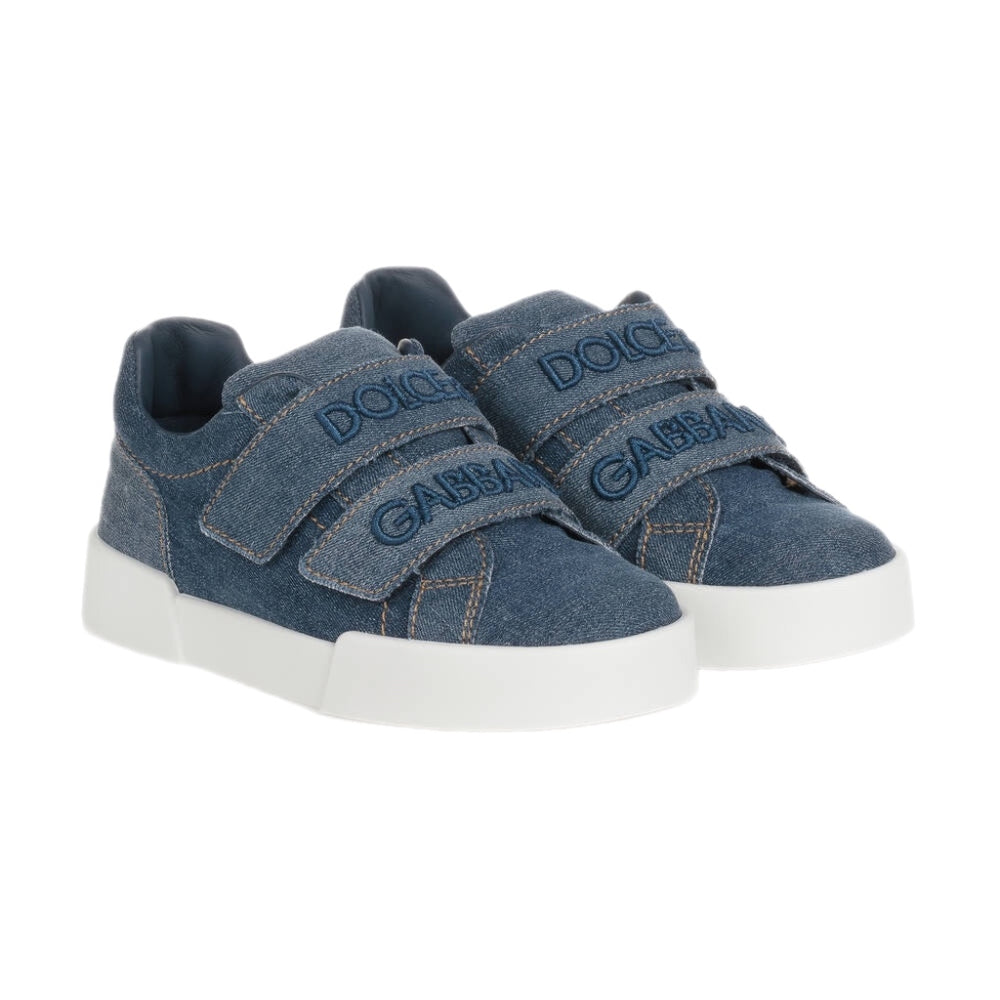 low-top denim sneakers