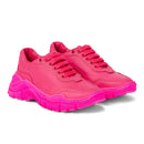 low lace sneaker in fuchsia pink