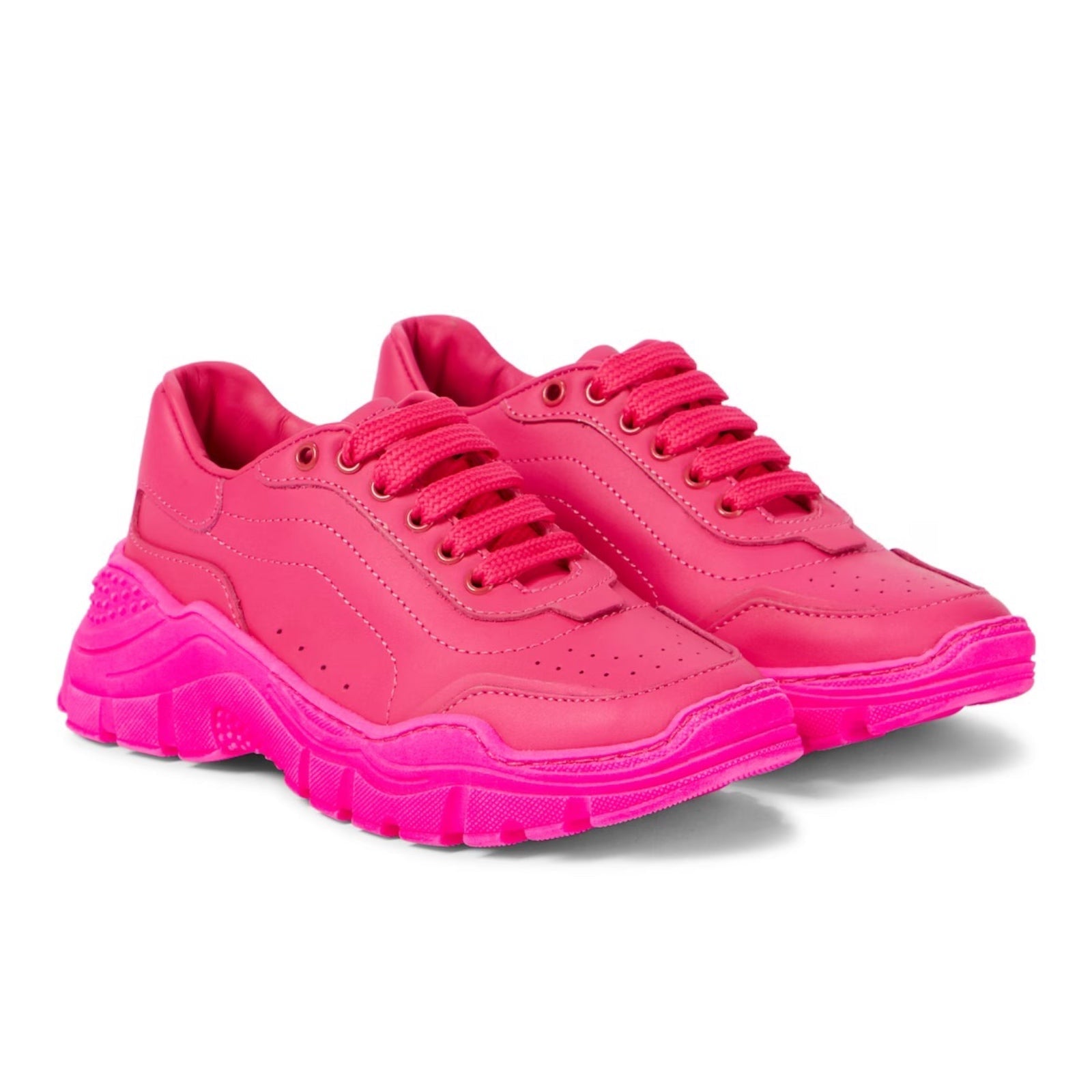 low lace sneaker in fuchsia pink