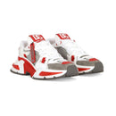 airmaster lace-up sneakers in white and red