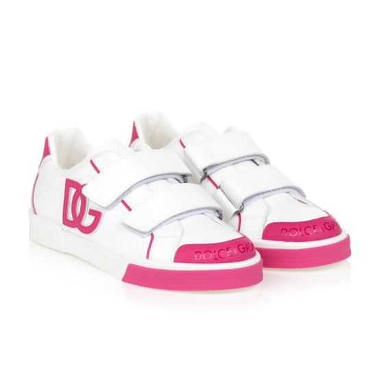 PORTOFINO LIGHT LEATHER SNEAKERS IN WHITE AND PINK