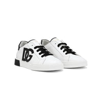 portofino light leather sneakers in black and white