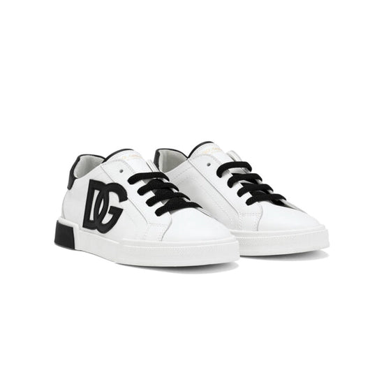 PORTOFINO LIGHT LEATHER SNEAKERS IN BLACK AND WHITE