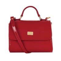 leather shoulder bag in red
