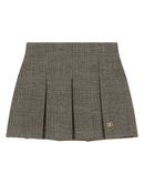 GREY WOOL SKIRT WITH A DG LOGO.