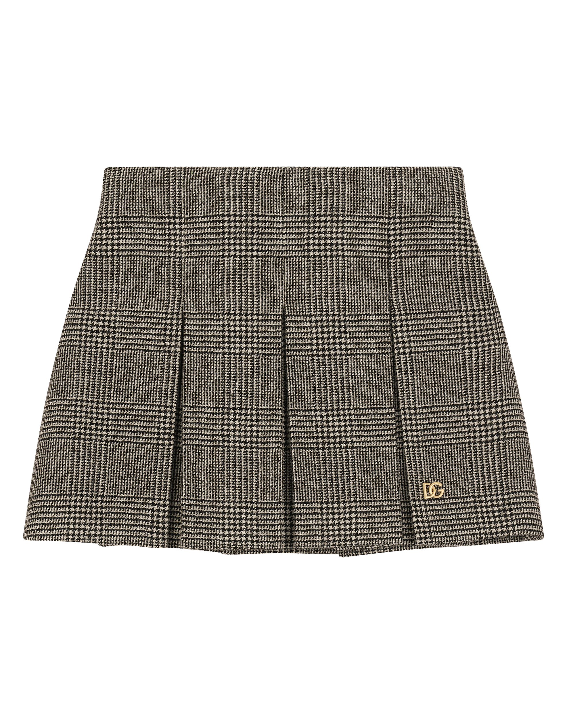 GREY WOOL SKIRT WITH A DG LOGO.