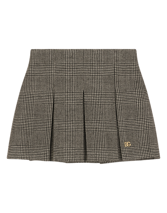 GREY WOOL SKIRT WITH A DG LOGO.