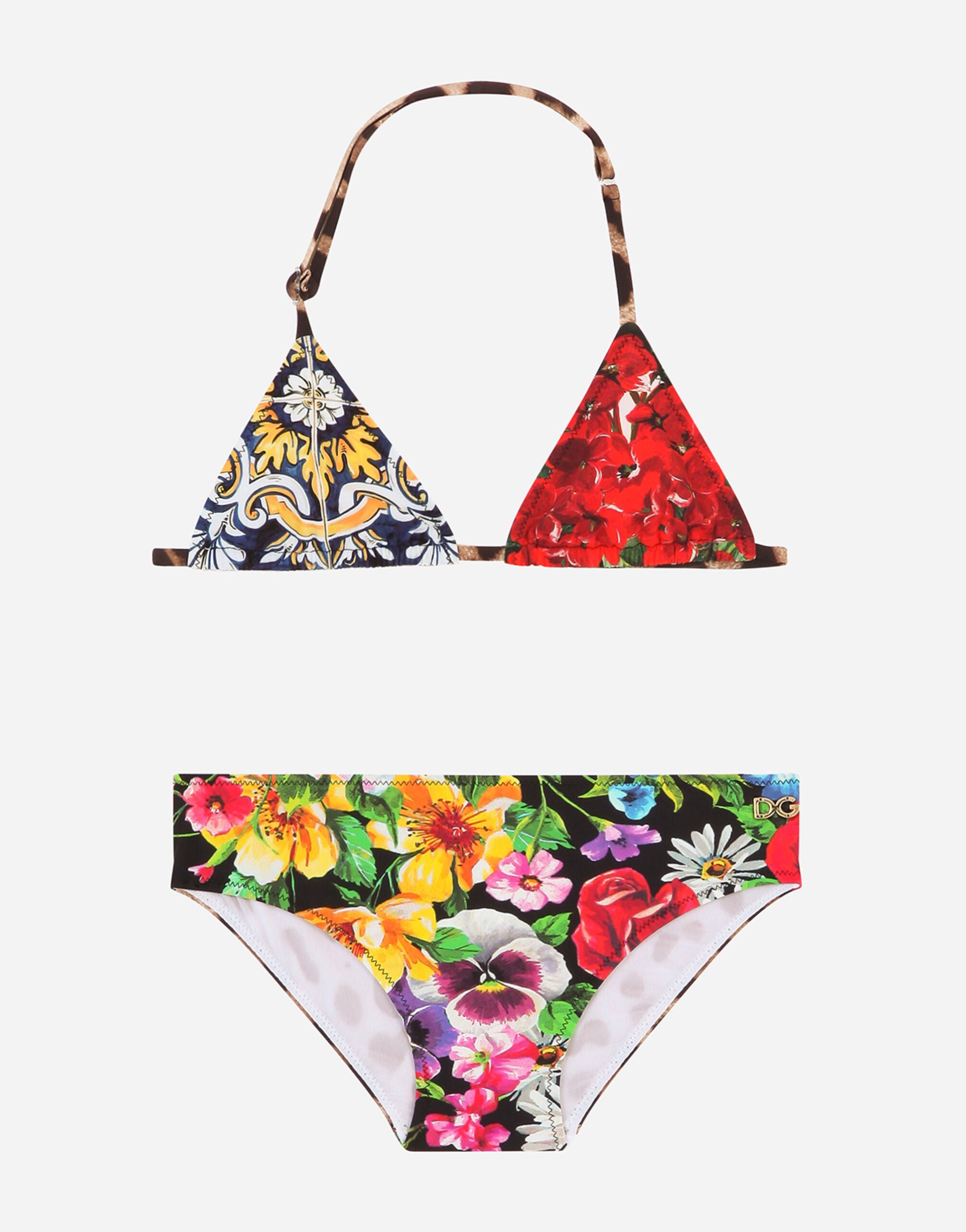 PATCHWORK-PRINT SWIMSUIT