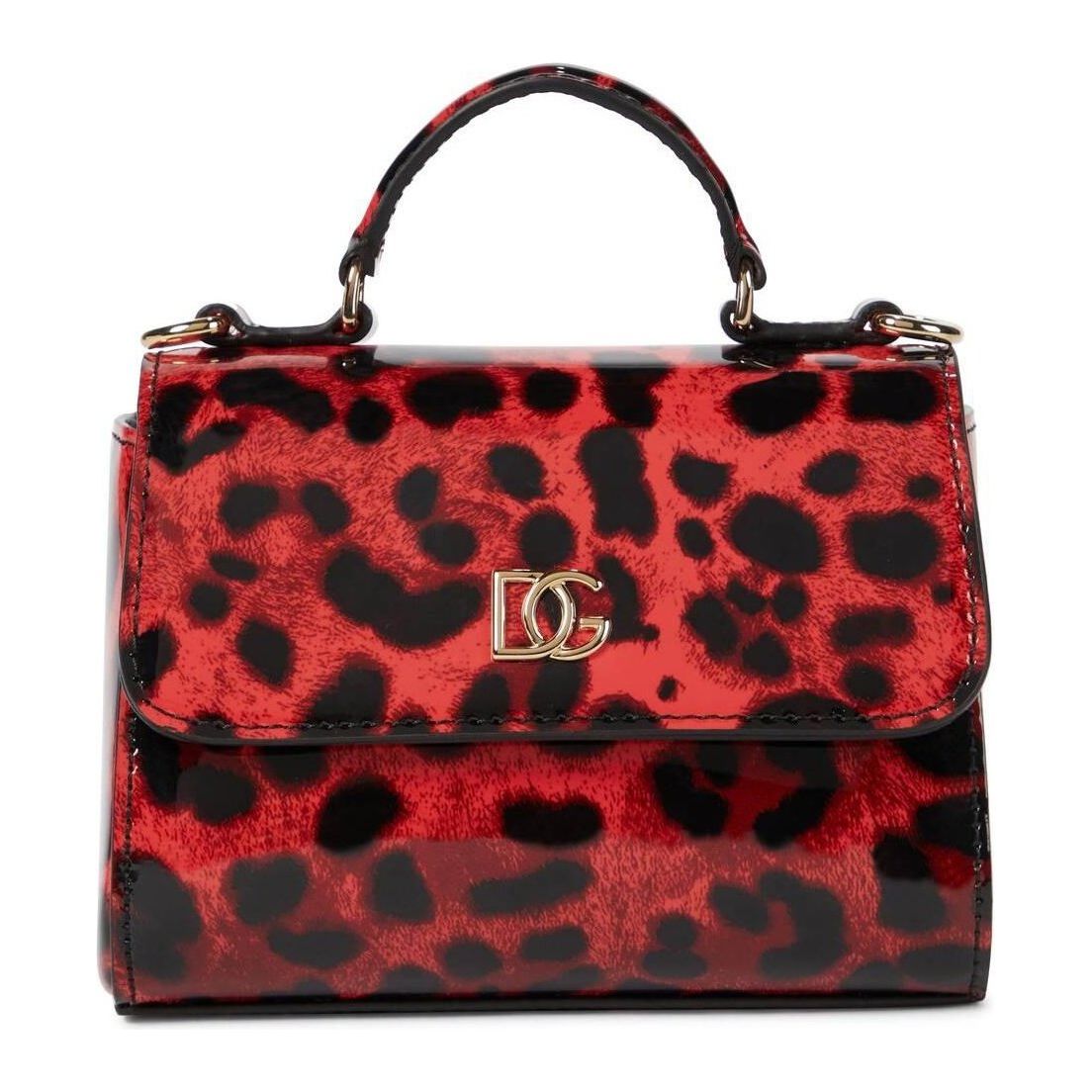 RED LEOPARD PRINT SHOULDER BAG