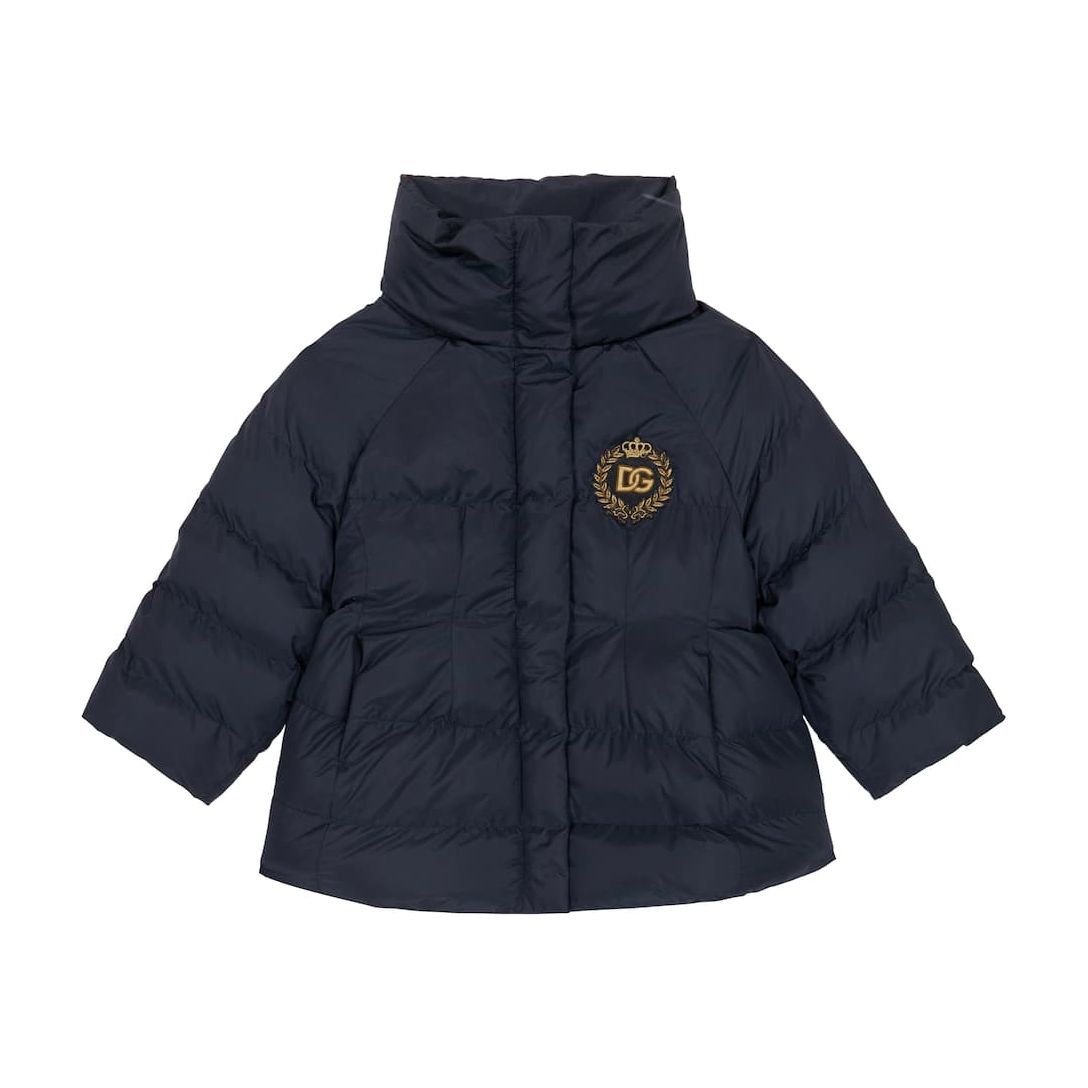 girls' padded coat in navy blue