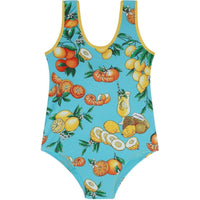 lemon-print baby swimsuit