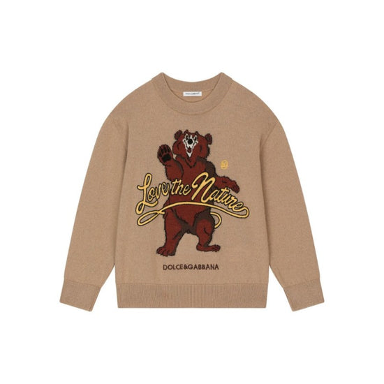 WOOL BEAR-PRINT PULLOVER