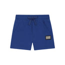blue logo-plaque shorts