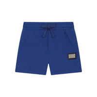 blue logo-plaque shorts