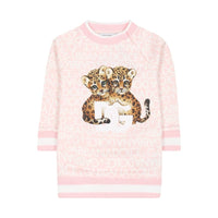 pink sweatshirt with leo-print