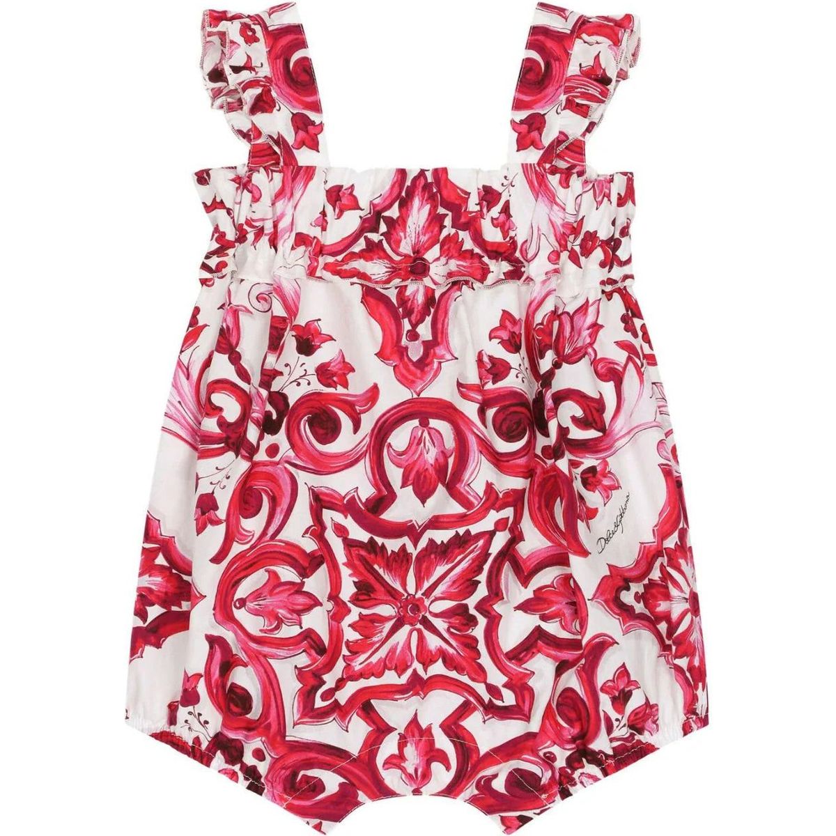 MAJOLICA-PRINT ROMPER IN PINK