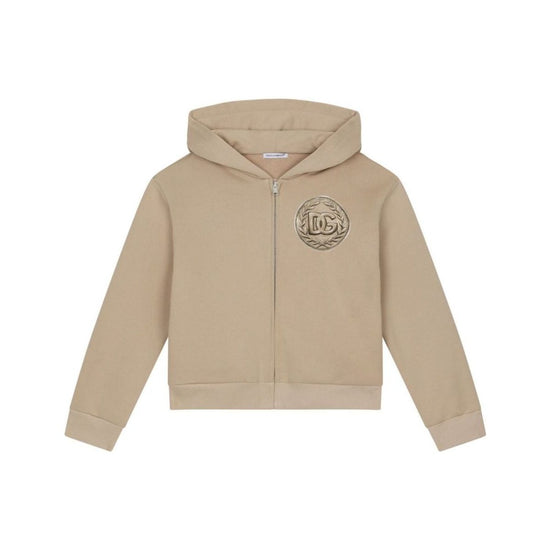COIN-PRINT HOODIE IN BEIGE