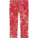 pink printed skinny jeans