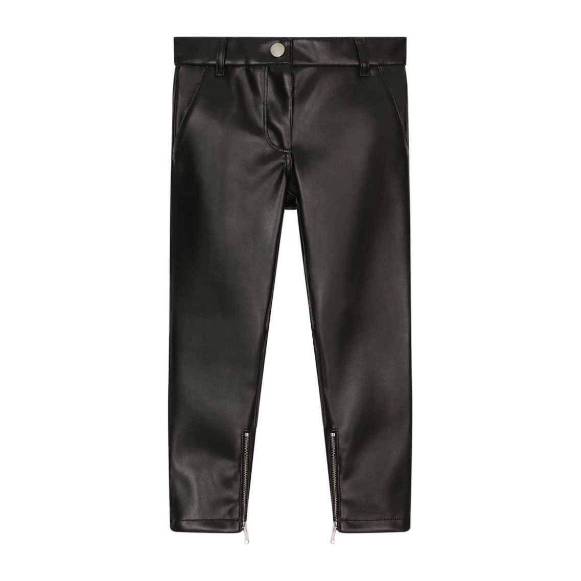 faux-leather trousers