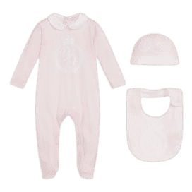 THREE-PIECE PINK BABY SET IN PINK