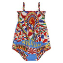 carretto-print romper in multicolour