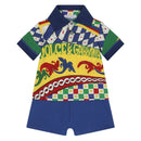 carretto-print romper in multicolour