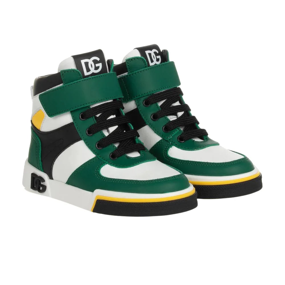 green high-top sneakers