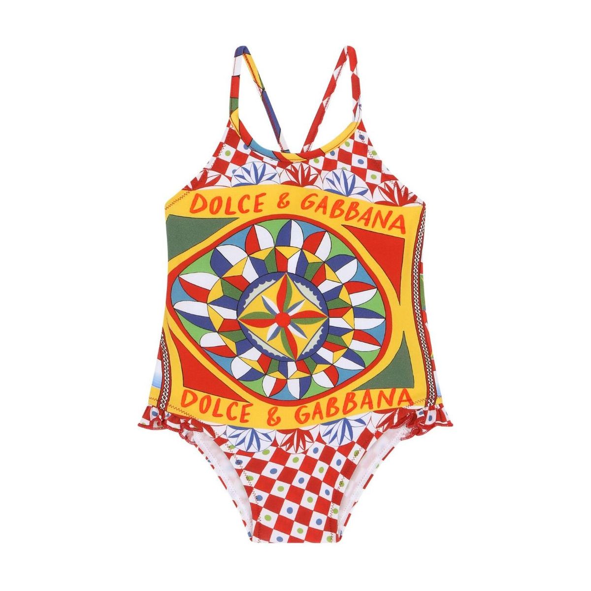 swimsuit one piece in carretto-print