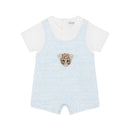 short sleeves romper with animal patch