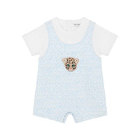 short sleeves romper with animal patch