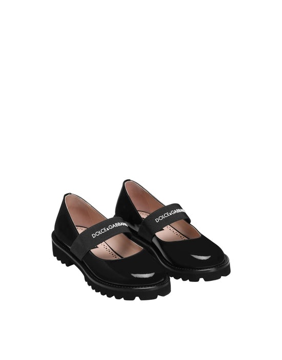 PATENT LEATHER BALLET FLATS IN BLUE