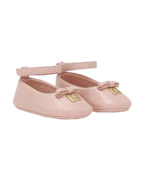 LOGO-EMBELLISHED NAPPA LEATHER BALLET FLATS