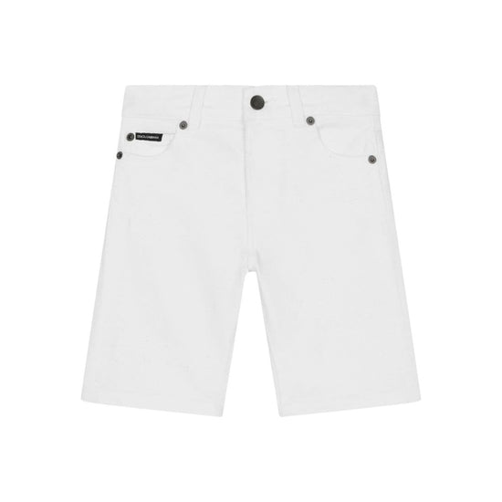 LOGO-PLAQUE DENIM SHORTS