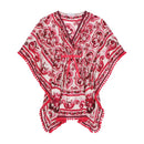 majolica-print beach caftan