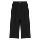 black logo-plaque pleated pants