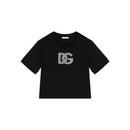 rhinestone logo-print t-shirt in black