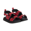 touch-strap leather sandals in red