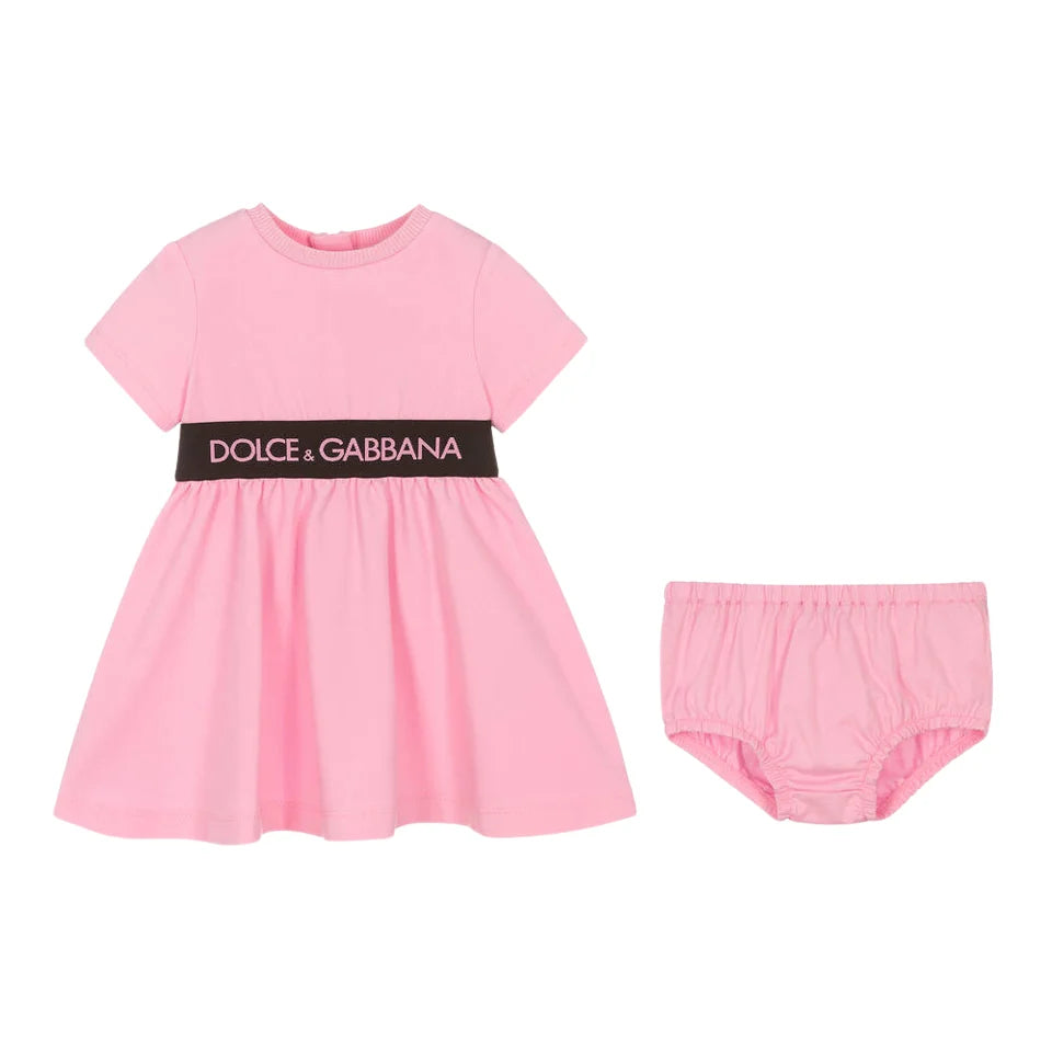 short-sleeve dress set in pink