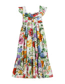 SHORT SLEEVES DRESS IN MULTICOLOUR