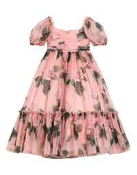 SHORT SLEEVES DRESS IN PINK