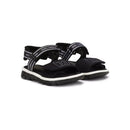 unisex logo-embroidered sandals in black and white