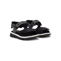 unisex logo-embroidered sandals in black and white