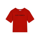 t-shirt with lettered logo in red