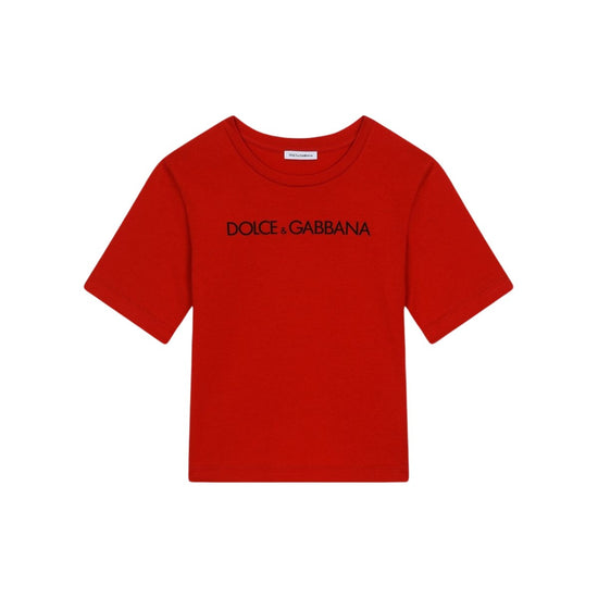 T-SHIRT WITH LETTERED LOGO IN RED