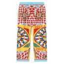 carretto-print silk trousers