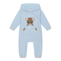long-sleeved onesie with tiger-patch